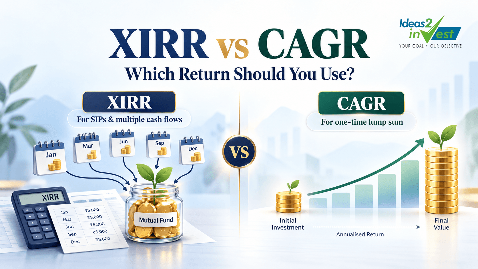 XIRR vs CAGR: Key Differences, Formulas & SIP Examples